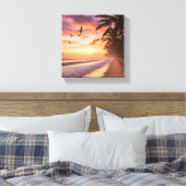Praia ao amanhecer Impressão em Tela Canvas Afdruk (Insitu (Slaapkamer))