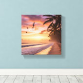 Praia ao amanhecer Impressão em Tela Canvas Afdruk (Insitu (Houten vloer))
