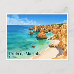 Praia da Marinha Carvoeiro Portugal Briefkaart