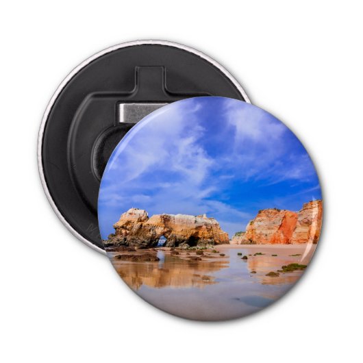 Praia da rocha Portugal Button Flesopener (Voorkant)
