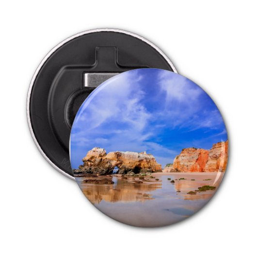 Praia da rocha Portugal Button Flesopener (Voorkant)