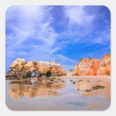 Praia da rocha Portugal Vierkante Sticker (Voorkant)