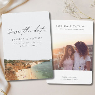 Praia de Albufeira Portugal Foto Save the Date Kaart