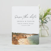 Praia de Albufeira Portugal Foto Save the Date Kaart (Staand voorkant)