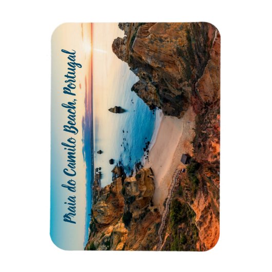 Praia do Camilo Beach Portugal gestileerd Magneet (Verticaal)