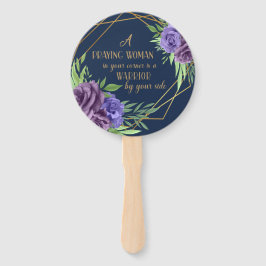 Praiende vrouw (Midnight Blue) Handwaaier