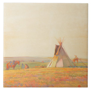 Prairie Avond door Maynard Dixon Tegeltje