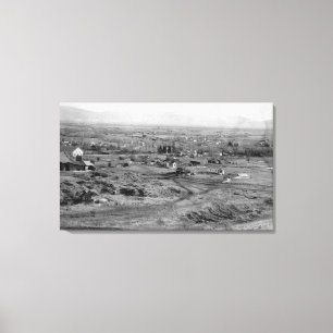 Prairie City, Oregon Birds Eye Uitzicht Canvas Afdruk
