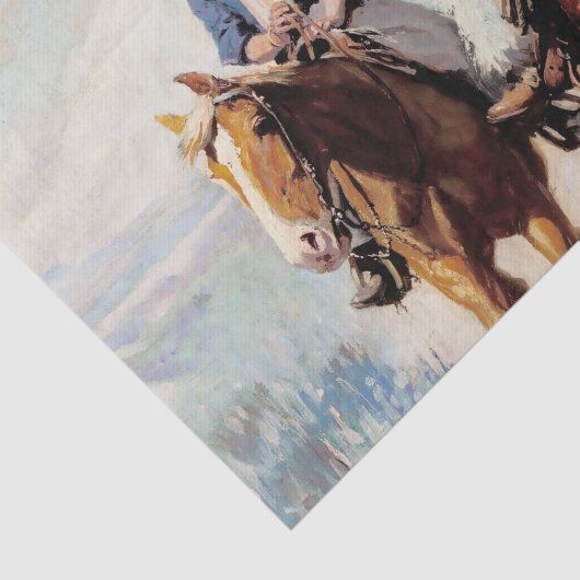 "Prairie Courtship" by W Herbert Dunton Tissuepapier (Detail)