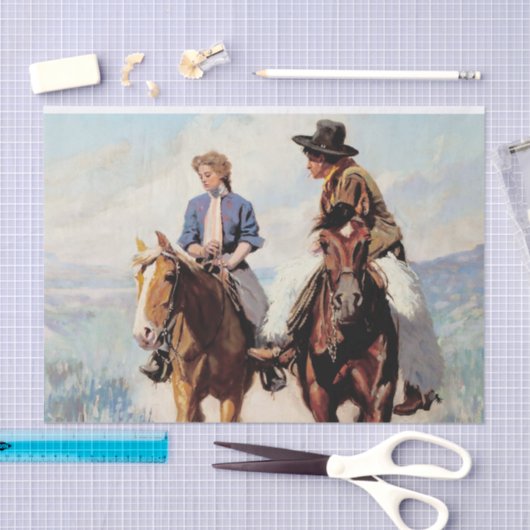 "Prairie Courtship" by W Herbert Dunton Tissuepapier (Craft)