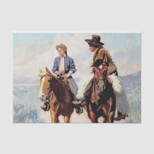“Prairie Courtship” door W Herbert Dunton Tissuepapier (Voorkant)