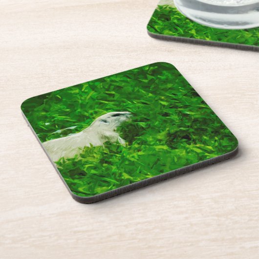 Prairie Dog Abstract Impressionisme Bier Onderzetter (Linkerzijde)