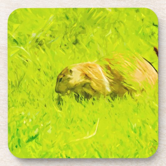Prairie Dog Abstract Impressionisme Bier Onderzetter (Voorkant)