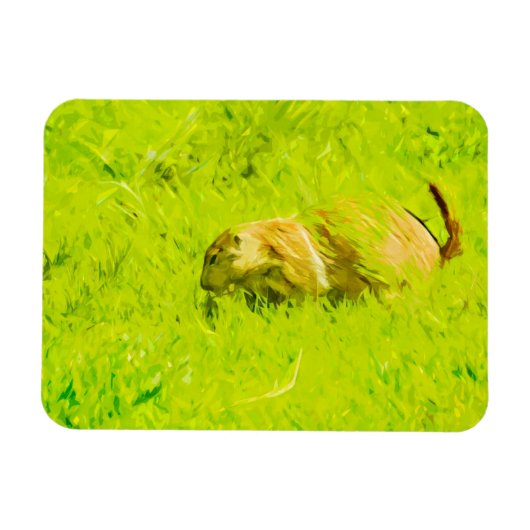 Prairie Dog Abstract Impressionisme Magneet (Horizontaal)