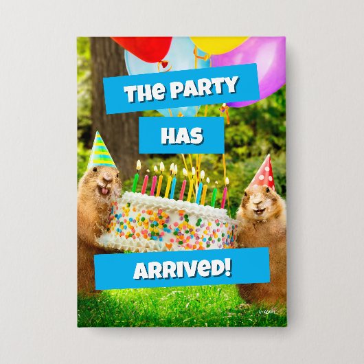 Prairie Dog Birthday Party Button (Voorkant)