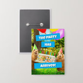 Prairie Dog Birthday Party Button (Voorkant / Achterkant)