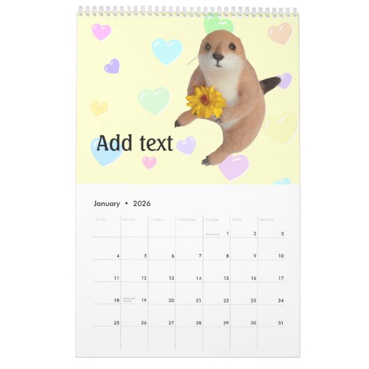prairie dog , Calendar Kalender (Jan 2026)