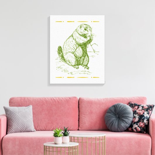 Prairie dog canvas afdruk (Insitu (Woonkamer))