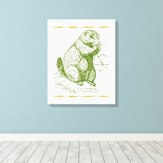 Prairie dog canvas afdruk (Insitu (Houten vloer))