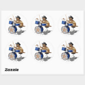 Prairie Dog Drummer Ronde Sticker (Vel)