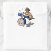 Prairie Dog Drummer Ronde Sticker (Tas)