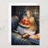 Prairie Dog Eating Pizza Kaart (Voorkant / Achterkant)