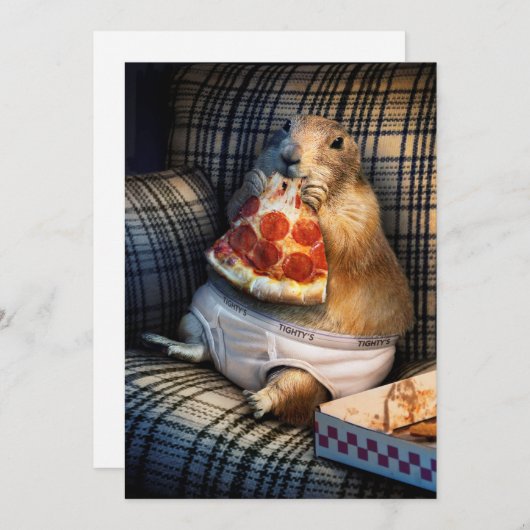 Prairie Dog Eating Pizza Kaart (Voorkant / Achterkant)