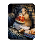 Prairie Dog Eating Pizza Magneet (Verticaal)