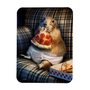 Prairie Dog Eating Pizza Magneet