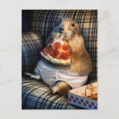 Prairie Dog Eating Pizza Uitnodiging Briefkaart (Voorkant)