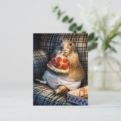 Prairie Dog Eating Pizza Uitnodiging Briefkaart (Staand voorkant)