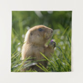 Prairie Dog en de Paarse Bloom Wandkleed (Voorkant)