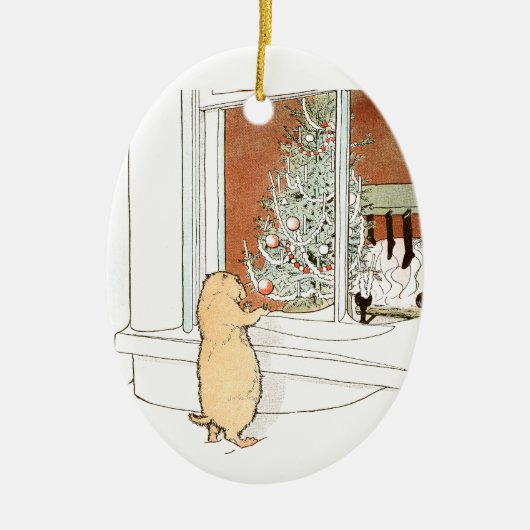Prairie Dog en kerstboom Keramisch Ornament (Voorkant)