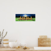 Prairie Dog Family and Moon Poster Navy Night (Keuken)