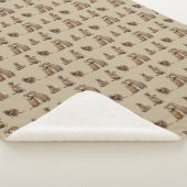 Prairie Dog Frenzy Sherpa Blanket (Gold) Sherpa Deken (3/4)