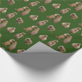 Prairie Dog Frenzy Wrapping Paper (donkergroen) Cadeaupapier (Hoek)