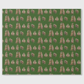 Prairie Dog Frenzy Wrapping Paper (donkergroen) Cadeaupapier (Vlak)