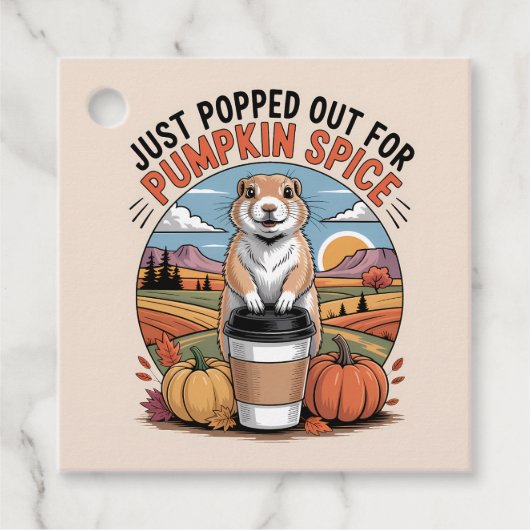 Prairie Dog Herfst Pompoen Spice Party Custom Bedankjes Labels (Voorkant)