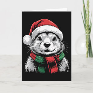 Prairie Dog Kerst Santa Hoed Sjaal Kerst Costuum Kaart