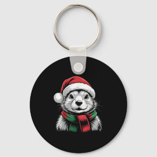 Prairie Dog Kerst Santa Hoed Sjaal Kerstmis Kostuu Sleutelhanger