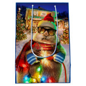 Prairie Dog met kerstlichten Medium Cadeauzakje (Achterkant)