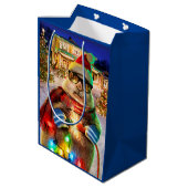 Prairie Dog met kerstlichten Medium Cadeauzakje (Achterkant Gekanteld)