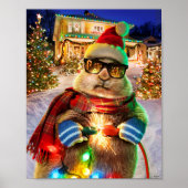 Prairie Dog met kerstlichten Poster (Voorkant)