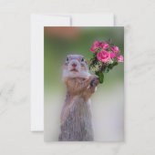 Prairie Dog met roze rozen Bridesmaid Kaart (Voorkant)