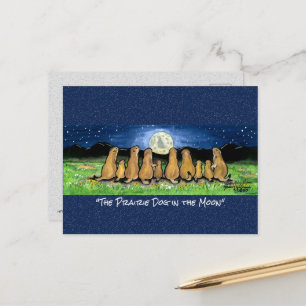 Prairie Dog Moon Whimsical Waterverf Briefkaart