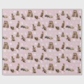 Prairie Dog Party Inpakpapier (Stoffig Roze) (Vlak)