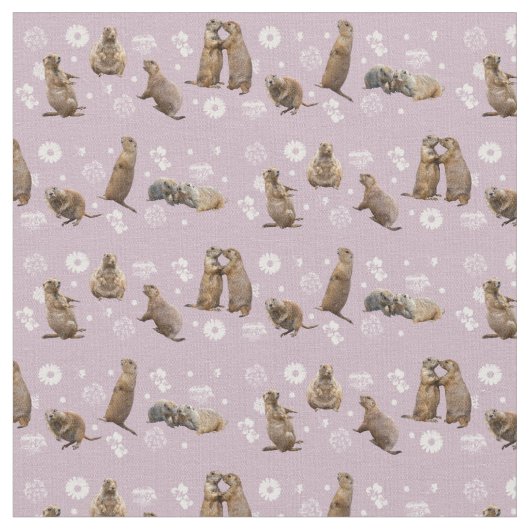 Prairie Dog Party Stof (Stoffig Roze) (Close Up)
