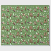 Prairie Dog Party wrapping Paper (groen) Cadeaupapier (Vlak)