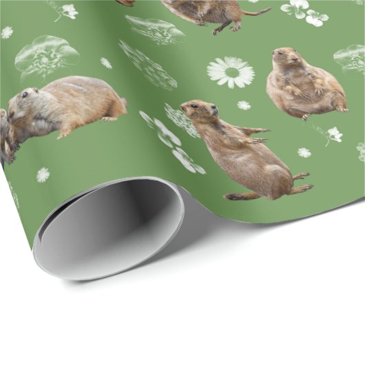 Prairie Dog Party wrapping Paper (groen) Cadeaupapier (Rol Hoek)