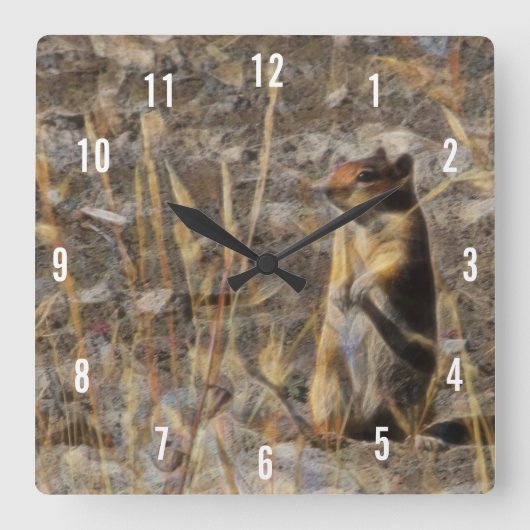 Prairie Dog Square Clock Vierkante Klok (Voorkant)